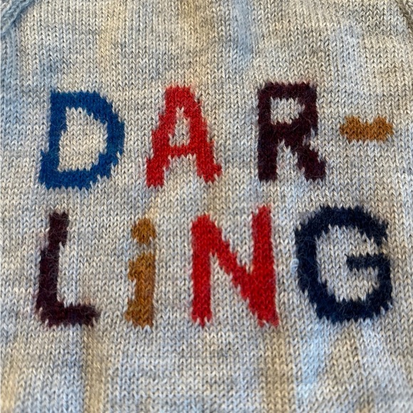 Oeuf hand knit Alpaca wool sweater 6 mos spearmint love EUC - Picture 6 of 6